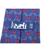 Hermes Cravatta Seta Blu