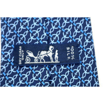 Hermes Cravatta Seta Blu e Azzurra