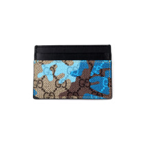 Gucci Portacarte GG Supreme Camouflage Blu