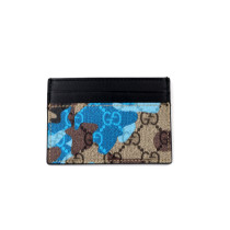 Gucci Portacarte GG Supreme Camouflage Blu