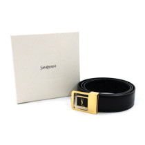 Saint Laurent Cintura La 66 Pelle Nera