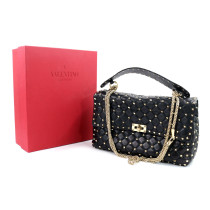 Valentino Rockstud Spike Grande Pelle Nera