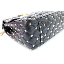 Valentino Rockstud Spike Grande Pelle Nera