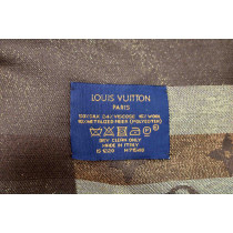 Louis Vuitton Stola Seta e Lana Monogram Oro e Marrone