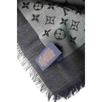 Louis Vuitton Stola Seta, Lurex e Lana Monogram Nero e Grigio