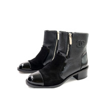 Chanel Stivaletti Pelle e Camoscio Nero