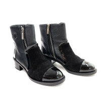 Chanel Stivaletti Pelle e Camoscio Nero