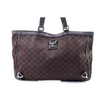 Gucci Abbey D Ring MM Shopper Tessuto Marrone