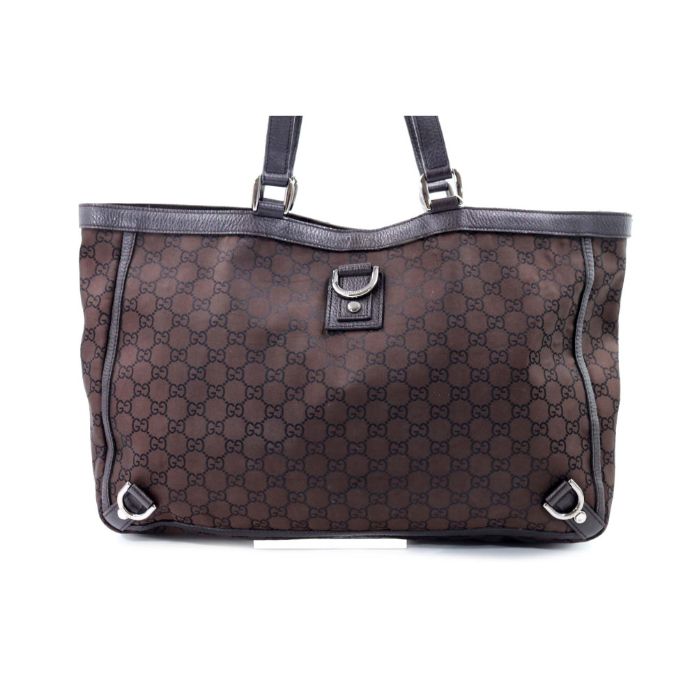 Gucci Abbey D Ring MM Shopper Tessuto Marrone