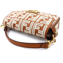 Fendi Baguette Pelle e Pizzo Marrone