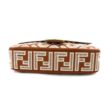 Fendi Baguette Pelle e Pizzo Marrone