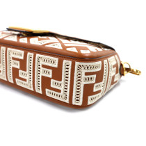 Fendi Baguette Pelle e Pizzo Marrone