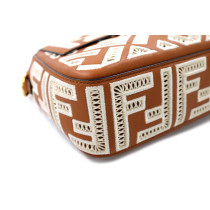 Fendi Baguette Pelle e Pizzo Marrone