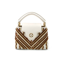 Louis Vuitton Capucines Pelle e Paillettes Bianco