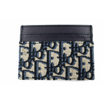 Dior Portacarte Tela Blu