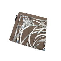 Gucci Foulard Seta Taupe Marrone