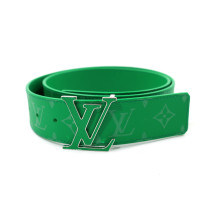 Louis Vuitton Cintura Initiales Reversibile Tela Verde