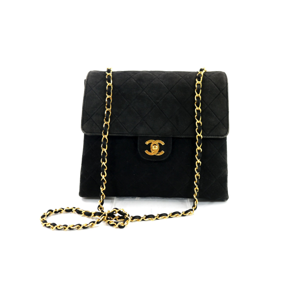Chanel Pochette Pelle Scamosciata Nera