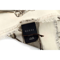 Gucci Sciarpa Lana Beige e Marrone