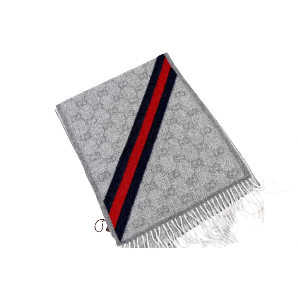 Gucci Sciarpa Lana e Angora Grigia