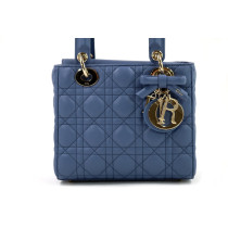 Dior Lady Small Pelle Grigio Blu