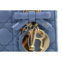 Dior Lady Small Pelle Grigio Blu