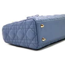 Dior Lady Small Pelle Grigio Blu
