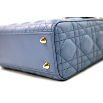 Dior Lady Small Pelle Grigio Blu