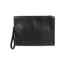 Gucci Pouch Emblem Pelle Nera