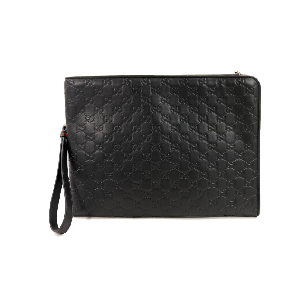 Gucci Pouch Emblem Pelle Nera