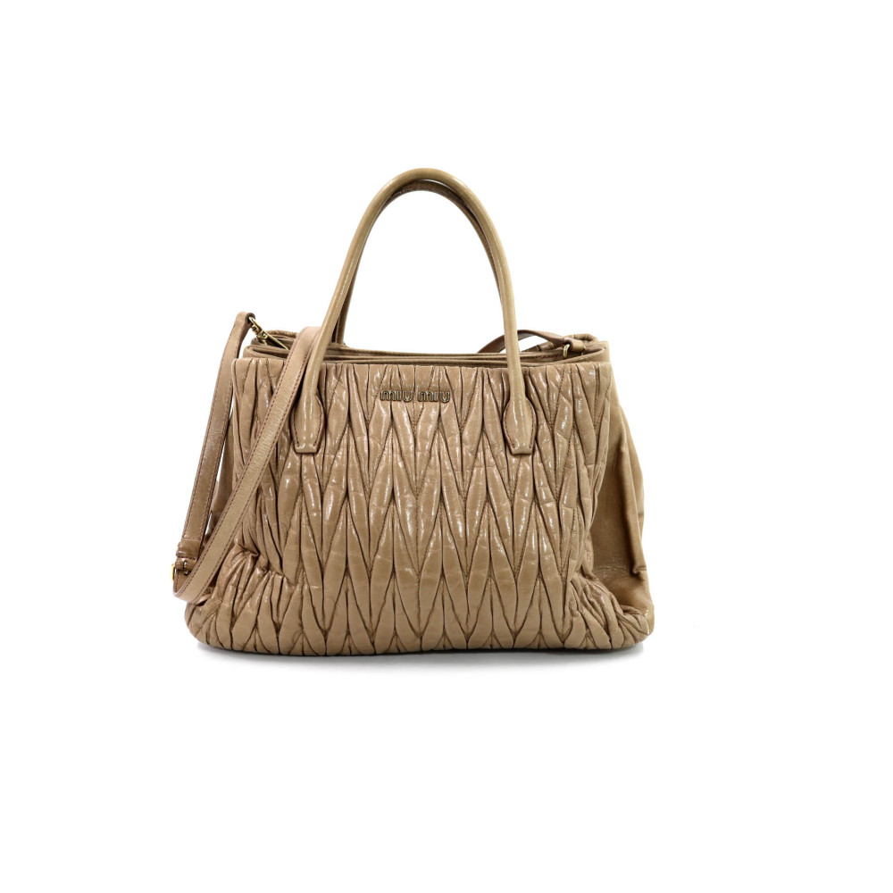 Miu Miu Shopping Pelle Tortora