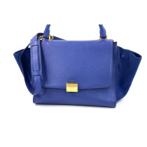 Celine Trapeze Pelle Blu