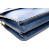 Prada Crossbody Flap Bag Pelle Blu
