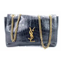 Saint Laurent Kate Reversible Pelle Stampa Cocco Nera