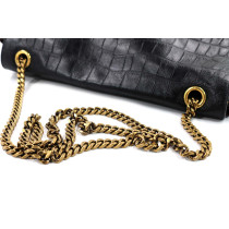 Saint Laurent Kate Reversible Pelle Stampa Cocco Nera