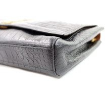 Saint Laurent Kate Reversible Pelle Stampa Cocco Nera
