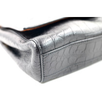 Saint Laurent Kate Reversible Pelle Stampa Cocco Nera