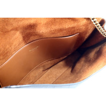 Saint Laurent Kate Reversible Pelle Stampa Cocco Nera