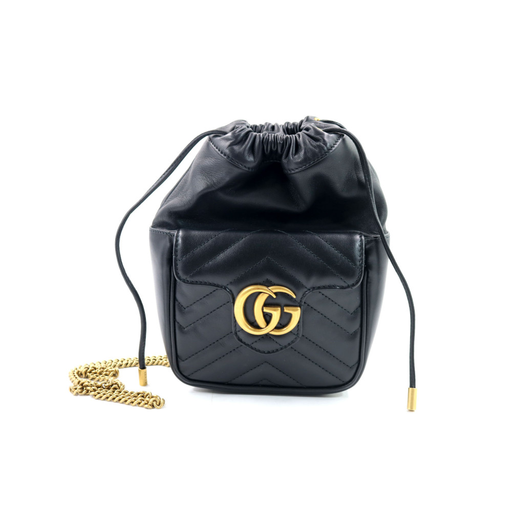 Gucci Secchiello Marmont Mini Pelle Nera
