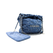 Chanel 22 Media Denim Blu