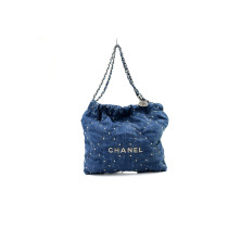 Chanel 22 Media Denim Blu