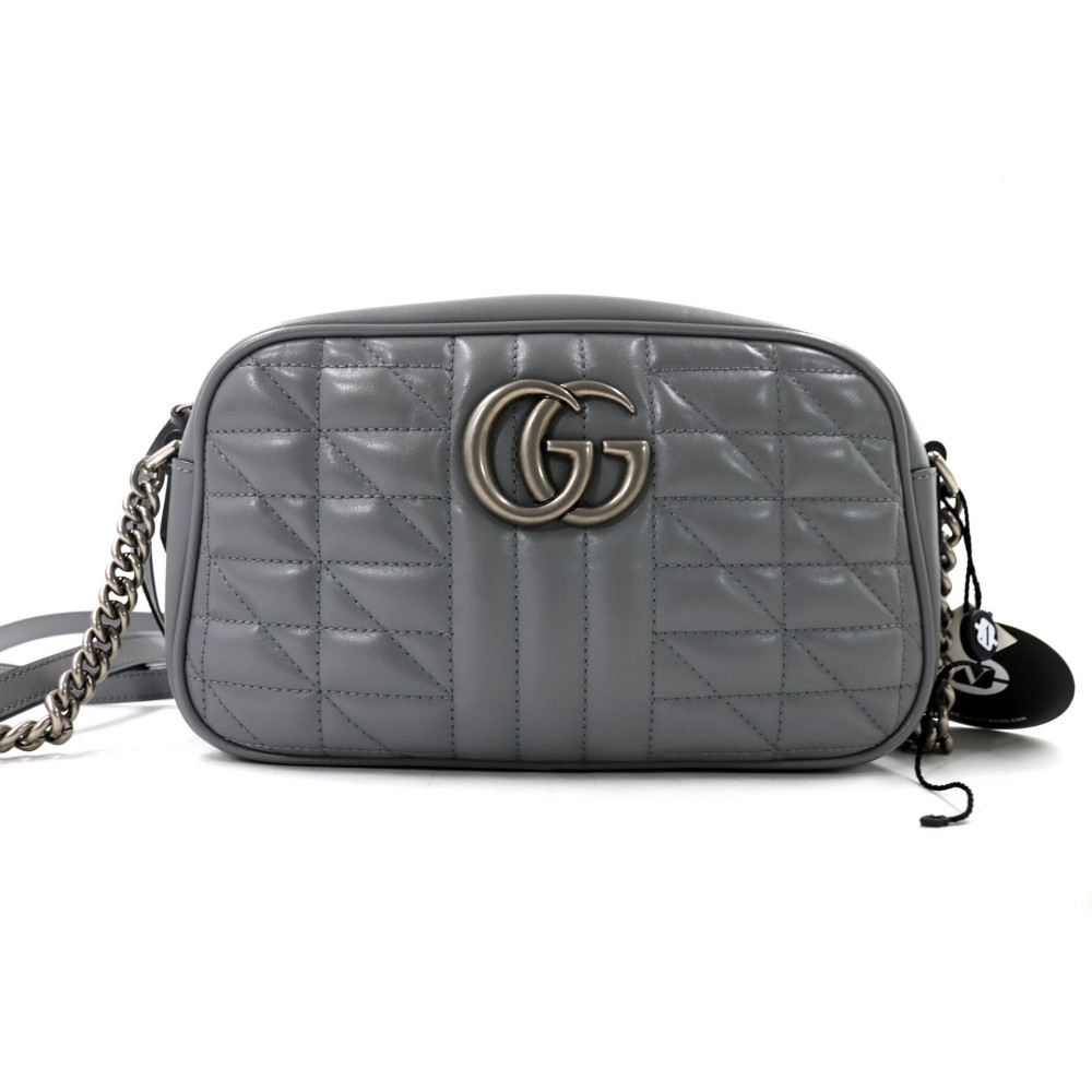 Gucci Marmont Camera Bag Pelle Grigia