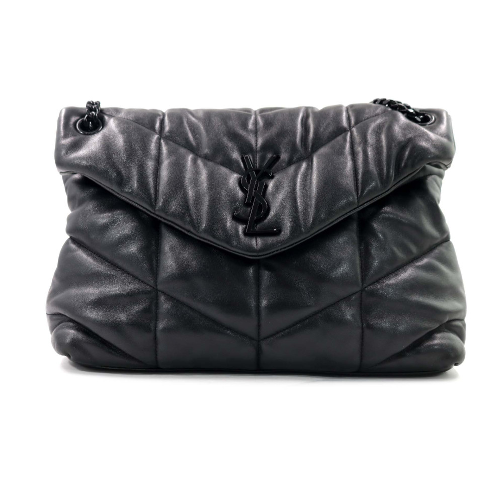 Saint Laurent Puffer Media Pelle Nera