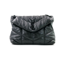 Saint Laurent Puffer Media Pelle Nera