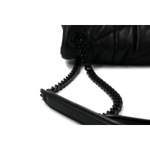 Saint Laurent Puffer Media Pelle Nera