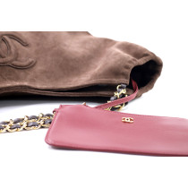Chanel Hobo Pelle Scamosciata Marrone