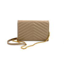 Saint Laurent Pochette Cassandre Pelle Dark Beige