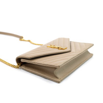 Saint Laurent Pochette Cassandre Pelle Dark Beige