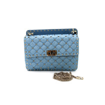 Valentino Rockstud Tessuto Moirè Azzurro