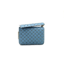 Valentino Rockstud Tessuto Moirè Azzurro